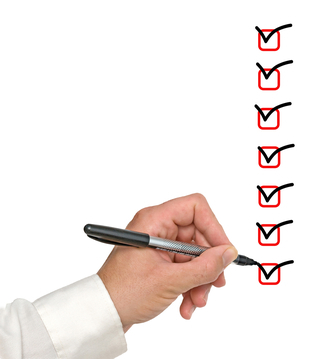 Customer Communication Checklist | Hand with pen and check boxes