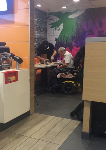 Inspirational Customer Service Story | McDonald's Employee Helps Disabled Customer