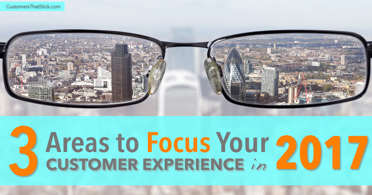 3 Areas to Focus your Customer Experience in 2017 | Glasses focused on city