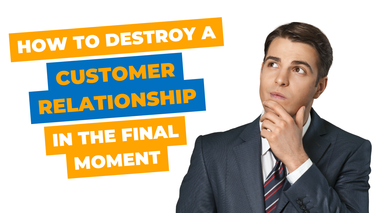 How to destroy a customer relationship in the final moment | young worker with curious expression